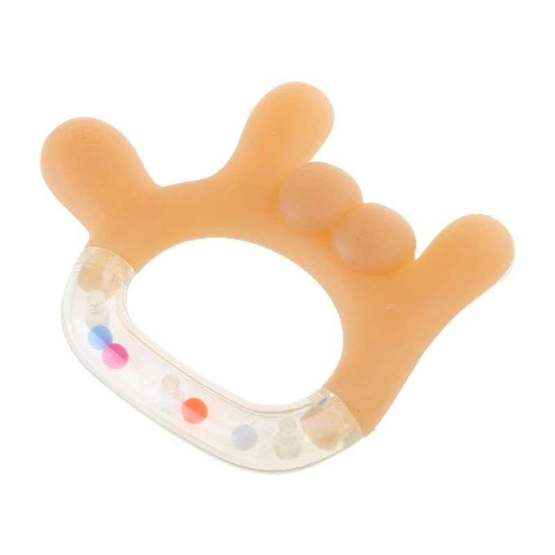 Y1UB Baby Teething Toy Soft Silicone Teether with Rattle for Babies Gift