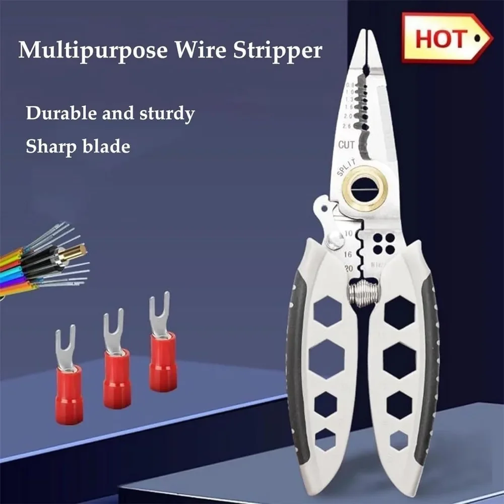 Elétrica Wire Stripper cortador para eletricistas, decapagem e corte, Multi-Purpose, portátil, 7"