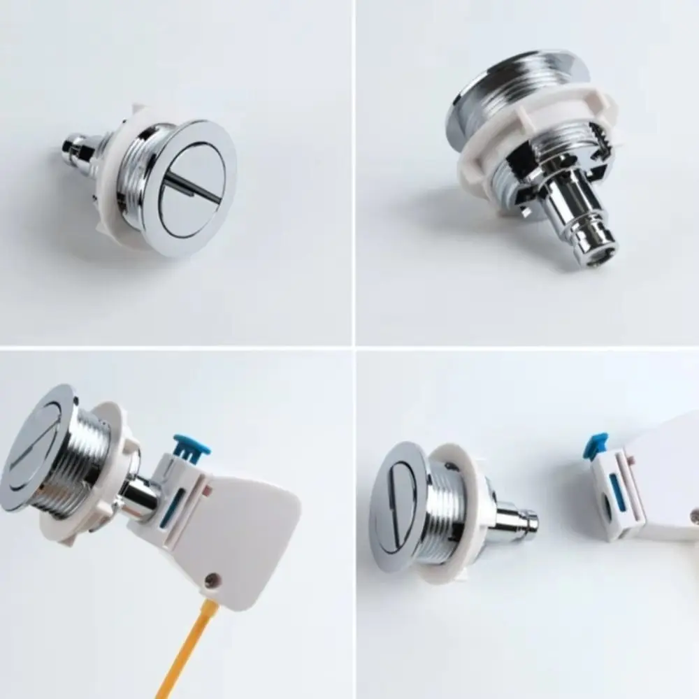 Chrome Plating Toilet Push Button Water-Saving Double Drain Water Tank Push Button Efficient Water Management Round Shape