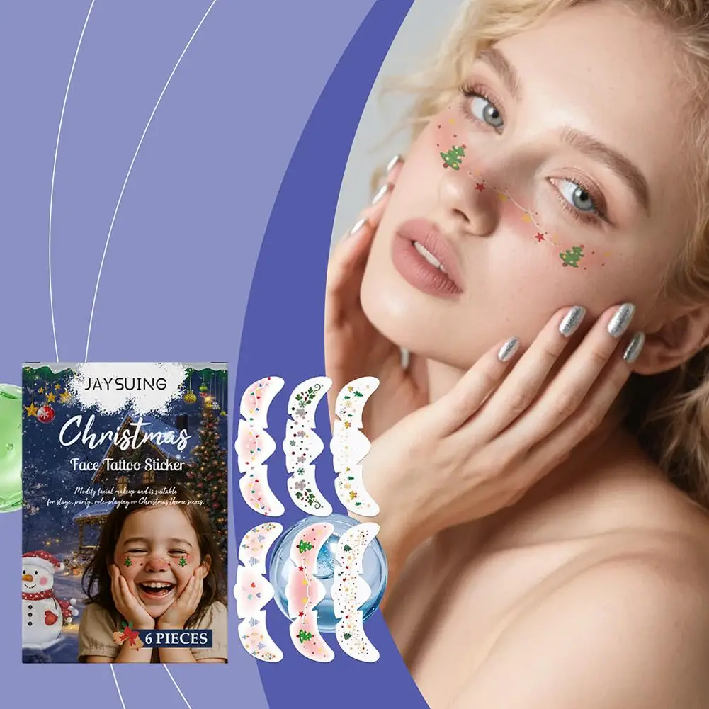 Freckle Stickers Christmas Makeup Stamping Party Makeup Face Stickers Tattoo Patch Makeup Cheek Tattoo Blush Spot Face L3D3