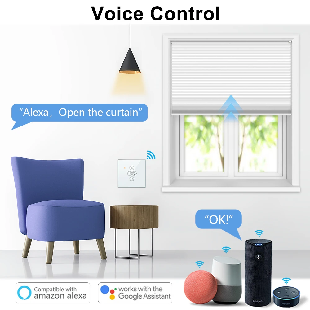 LoraTap Tuya Smart Life WiFi rolluikgordijnlichtschakelaar voor elektrisch gemotoriseerde jaloezieën Werk voor Alexa Google Home Voice