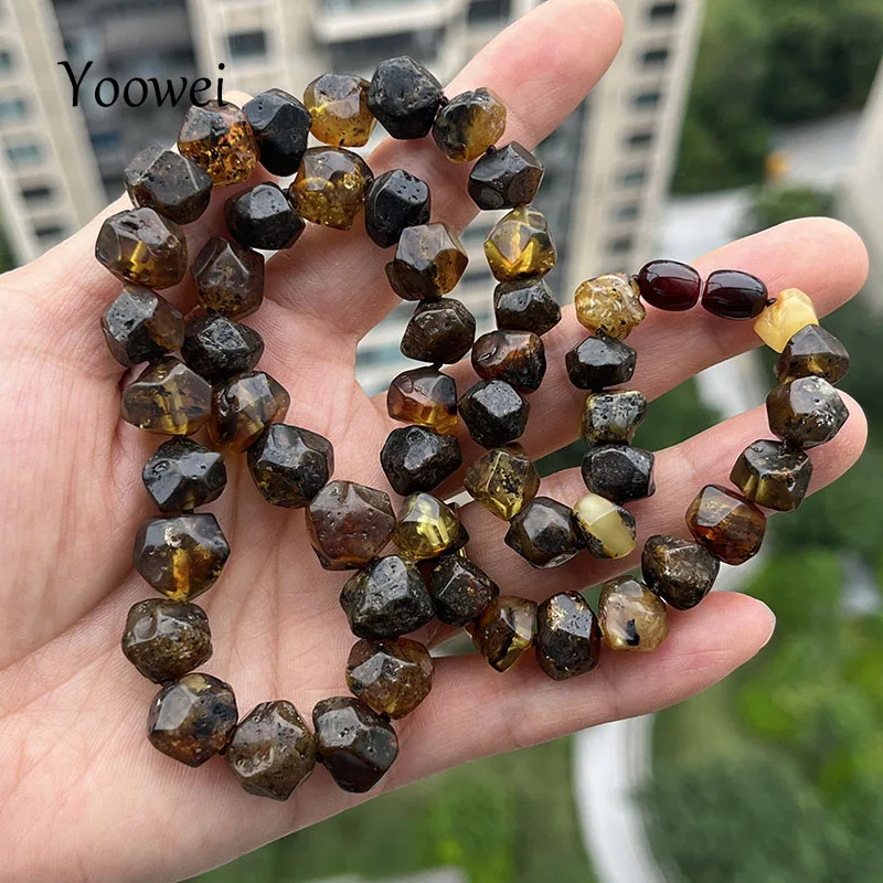 Black Natural Amber Necklace for Gift European Baltic Original Facted Beads Gogerous 100% Original Real Healing Jewelry Supplier