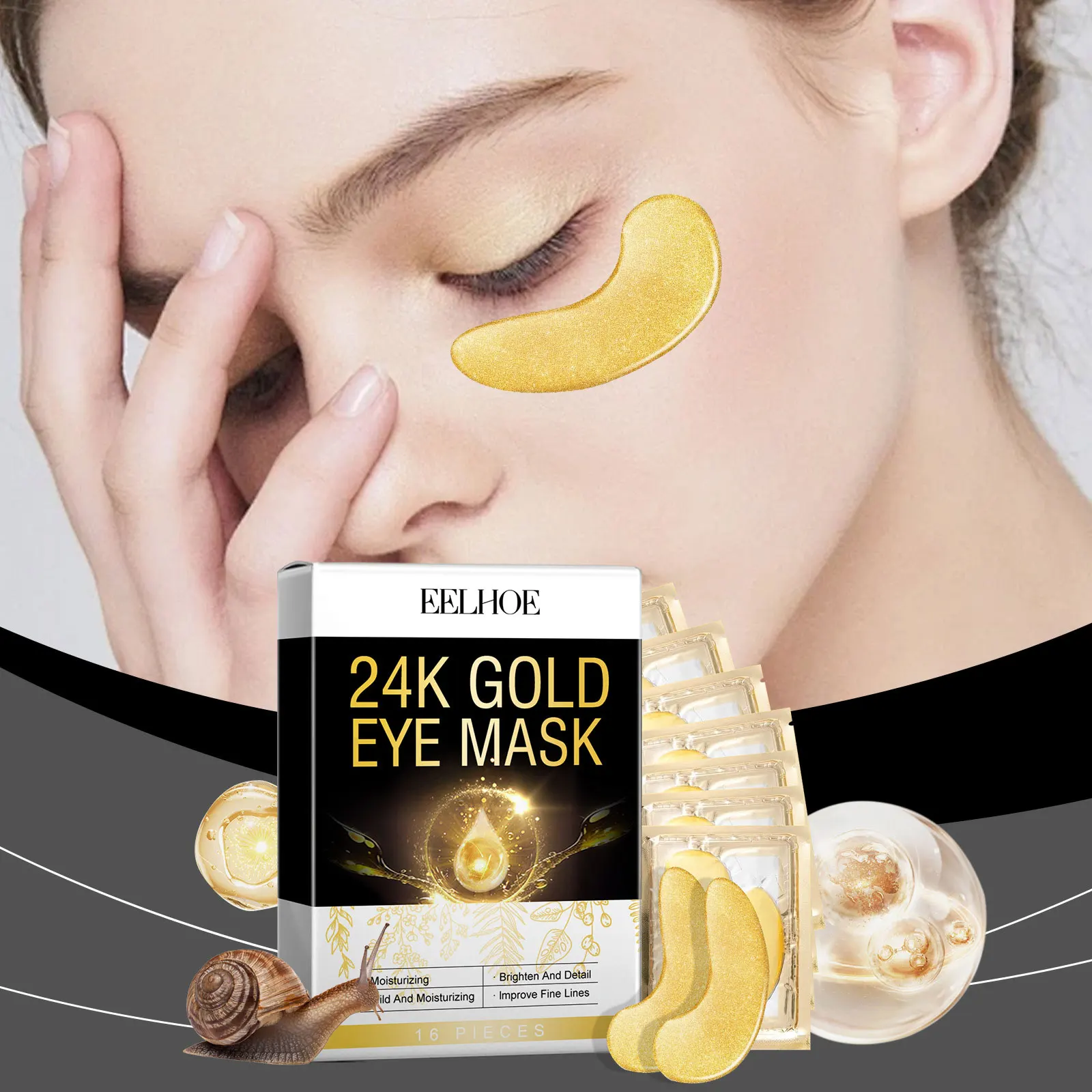 

24K Gold Essence Cream Sleep Mask Repair Night Whitening Sleep Beauty Mask Gel Cream Moisturizing And Whitening