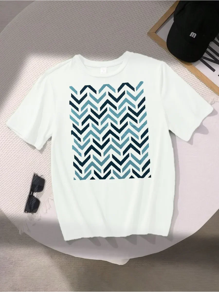 

New Women's T-shirt Plus Size Printed Casual Loose Fashion Short Sleeve T-shirt, Soft Comfortable and Breathable, Outdoor Sports