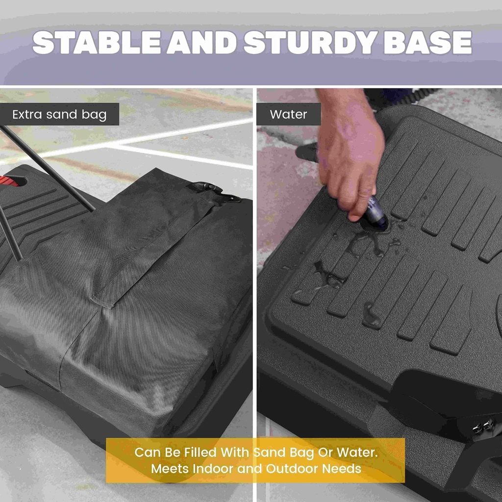 44 بوصة. طوق كرة السلة المحمول والهدف مع ارتفاع سريع قابل للتعديل 7.6 - 10 أقدام للمحكمة الداخلية الخارجية