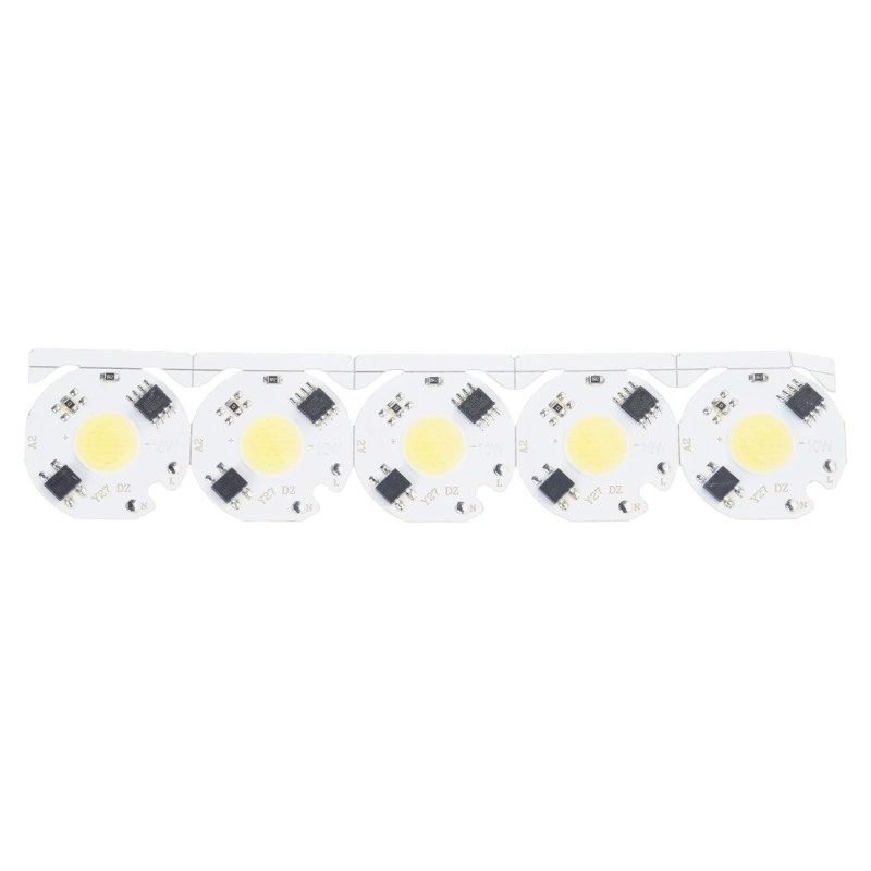 581E 5Pcs Led Chip Lights Spotlights Lamp 3/5/7/10/12W Intelligent IC LED Bulb No Need Driver LED Bulb Easy to Use