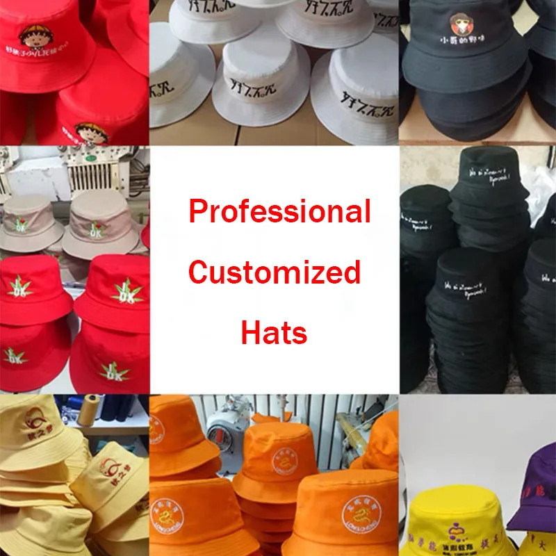 Custom DIY Embroidery Printed Logo Summer Fisherman Hat Outdoor Panama Hat Sun Protection Fishing Hunting Cap Men Ladies Sun Hat