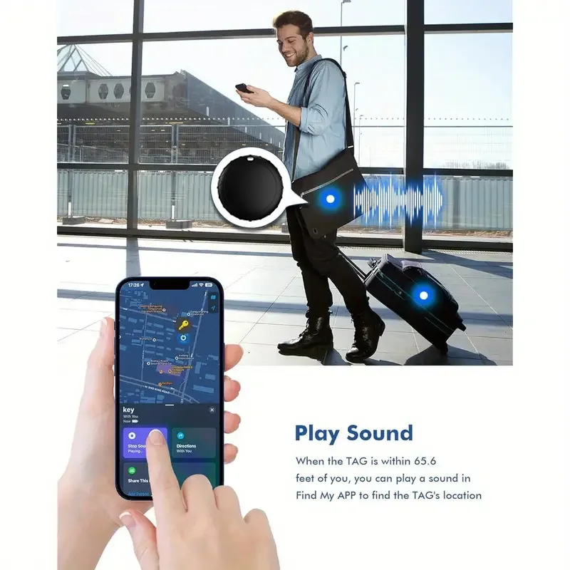 Timethinker Smart Tag เครื่องติดตาม GPS บลูทูธ ใช้งานร่วมกับแอป Apple Find My ป้องกันการสูญหาย ค้นหาสัตว์เลี้ยง กระเป๋า กุญแจ ใช้ได้กับ IOS