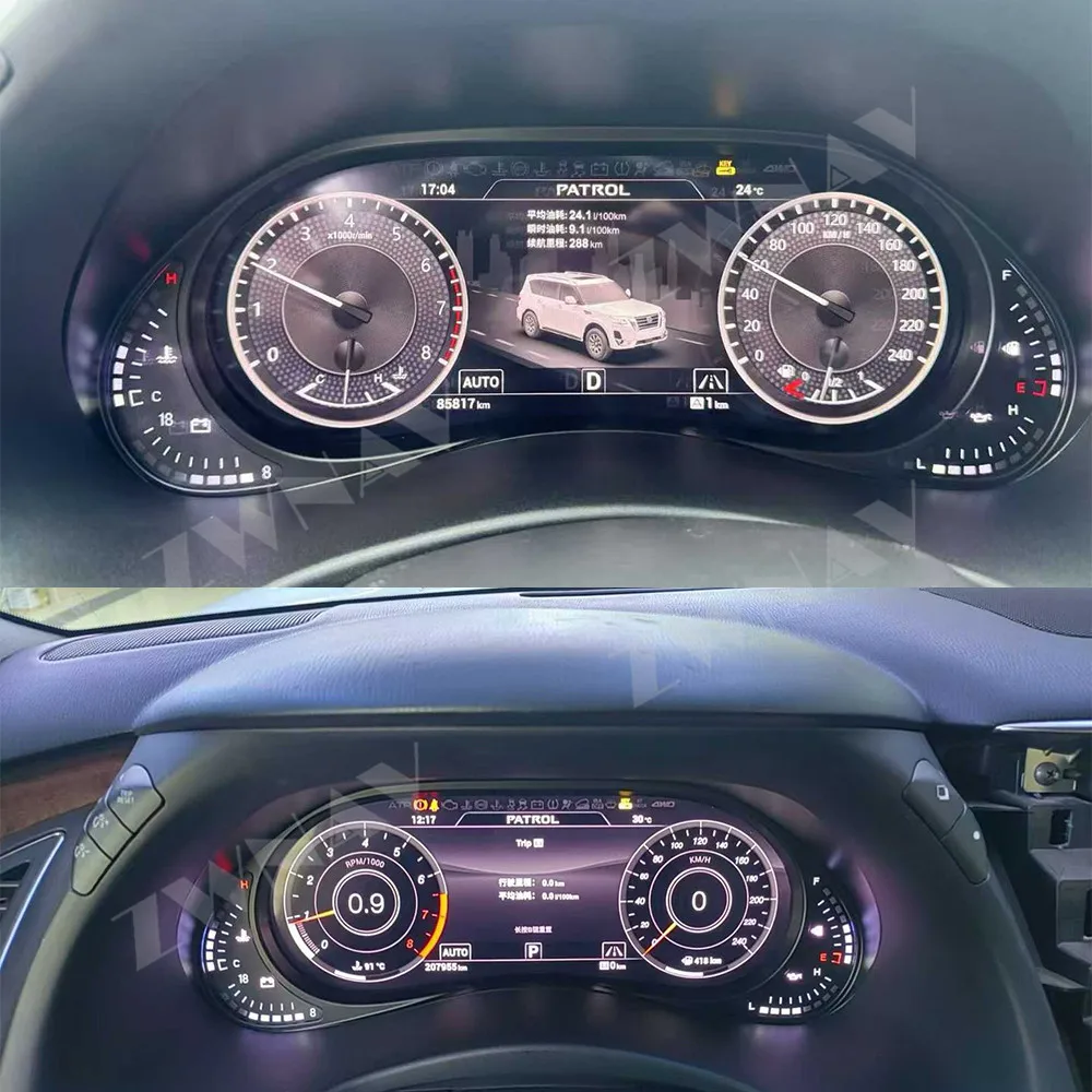 

LCD Instrument Panel Digital Cluster For Nissan Y62 2010-2021 Cauges Dashboard Screen Automotive Speedometer Upgrade Replacement