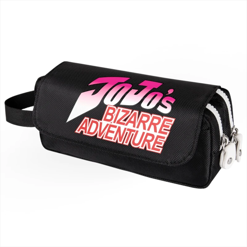 Jojos Bizarre Adventure Large Capacity Pen Pencil Case, Fold Canvas Stationery Storage Bag Organizer for Cosmetic Travel Student