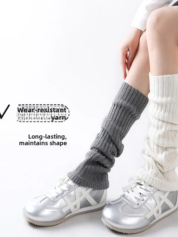 Thickened Leg Socks for Women Autumn Winter Warm Deep Grey Long Tube Socks Matched with Snow Boots Personality Style Home Wear