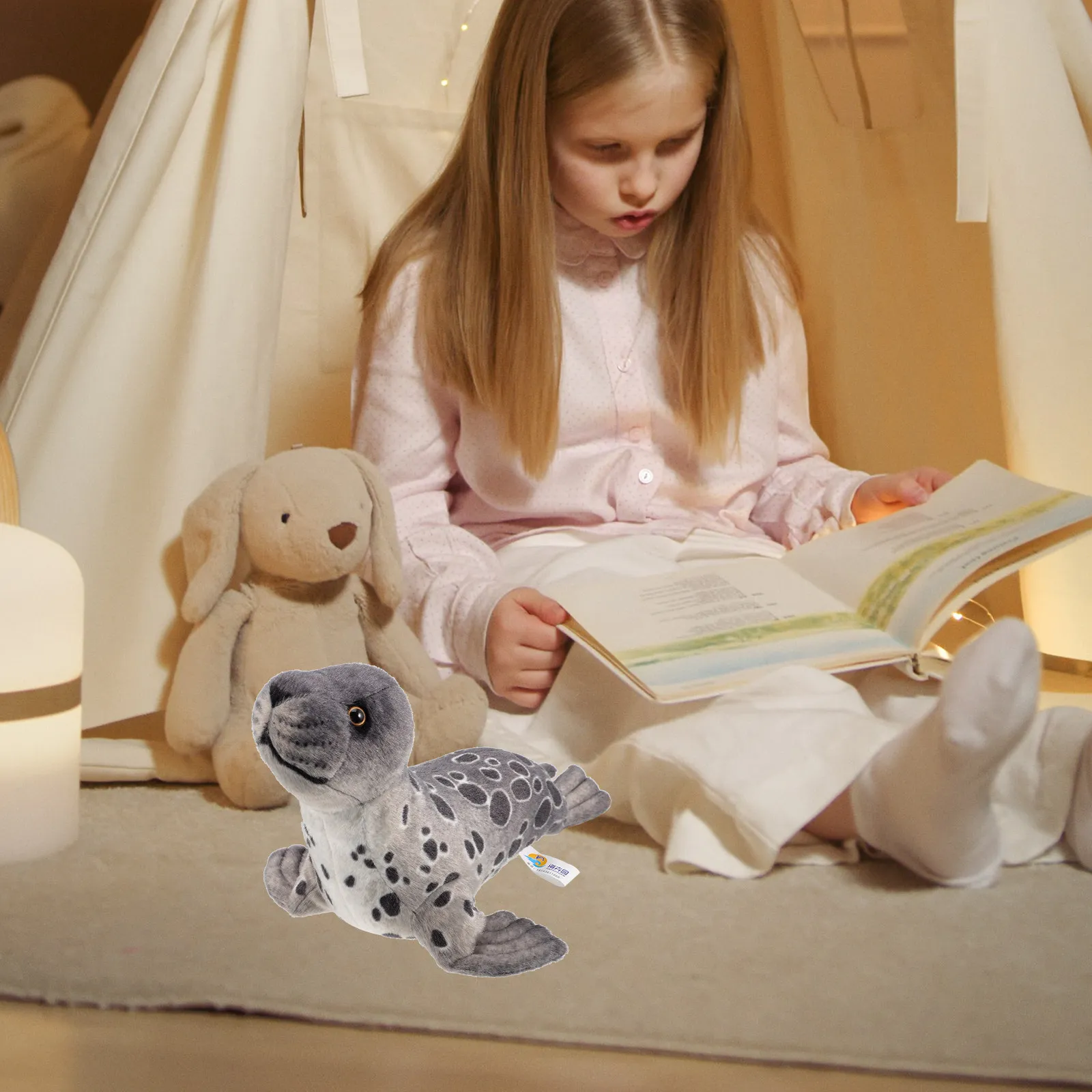 

Adorable Simulation Seal Stuffed Animal Soft Supple Body Cozy Throw Pillow for Bed Sofa Car Kids Decorative Desktop