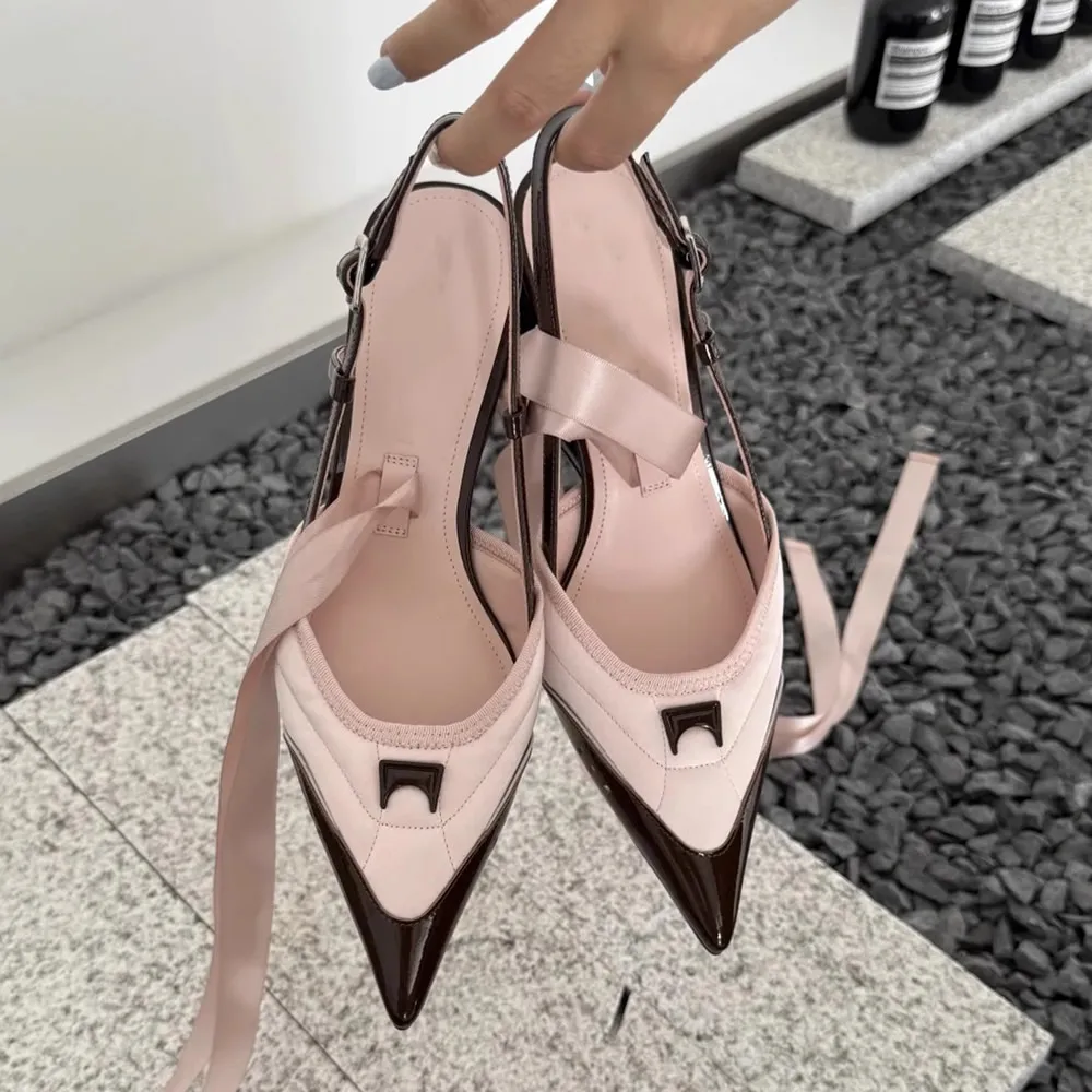 

Mary Jane Bow Knot Slip On Strange Heel Sexy Lady Pumps 2025 New Pointed Toe All-Match Casual Shoes Sport Sneaker High Heels