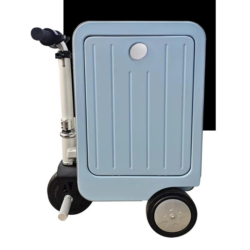 Smart Cycling Trolley case with USB + TYPE-C Charging Port Blue, 20 Inches (carry-on)