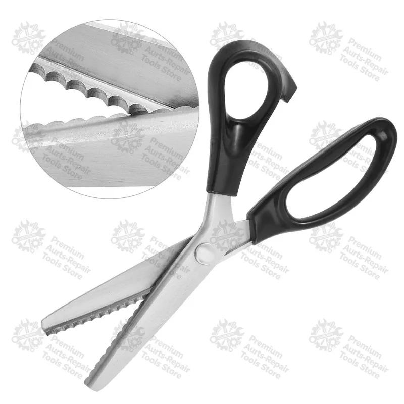 Triangular Sawtooth Pinking Shears, Curved Wave Fabric Scissors, DIY Lace Cutting Scissors for Garment Sewing & Handmade Crafts