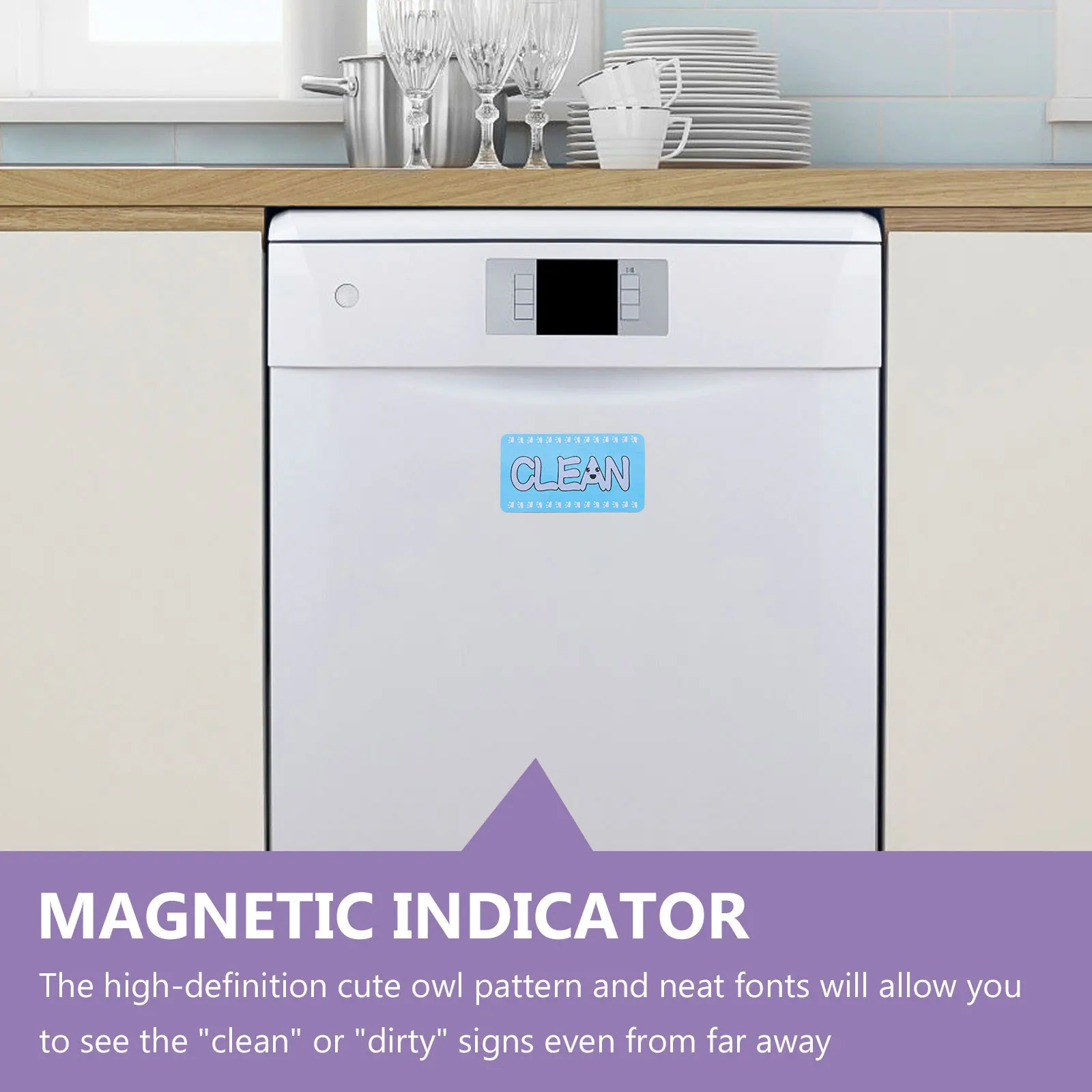 مغناطيس غسالة الصحون، مؤشر قذر نظيف، ملصق علامة مغناطيسي مزدوج الجانب، تذكير للتنظيف لغسيل المطبخ #2