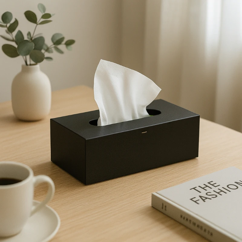 

Premium 304 Stainless Steel Tissue Box Minimalist Desk Napkin Holder Nordic Style Paper Storage Dispenser for Cafe Hotel