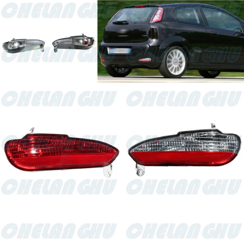 

For Fiat PUNTO (199) 2012 2013 2014 2015 2016 2017 2018 1 Pair Rear Bumper Reflector Light Lamp 51854698 51854694