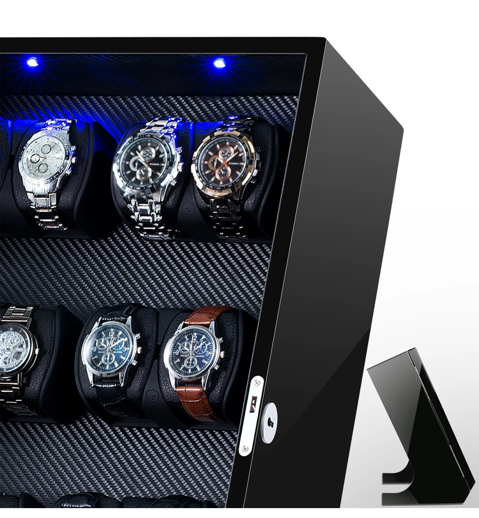 Automatic Watch Winder Box Uhrenbeweger Mechanical Display 12+2 Slots Male Watch Automatic