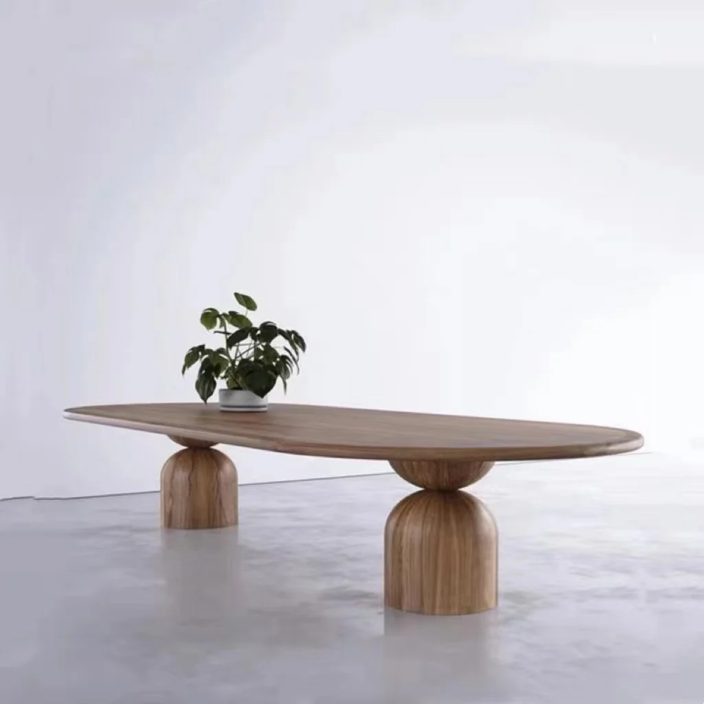 Nordic Modern Minimalist Solid Wood Dining Table Light Luxury Retro Personality Round Table Designer Creative Workbench