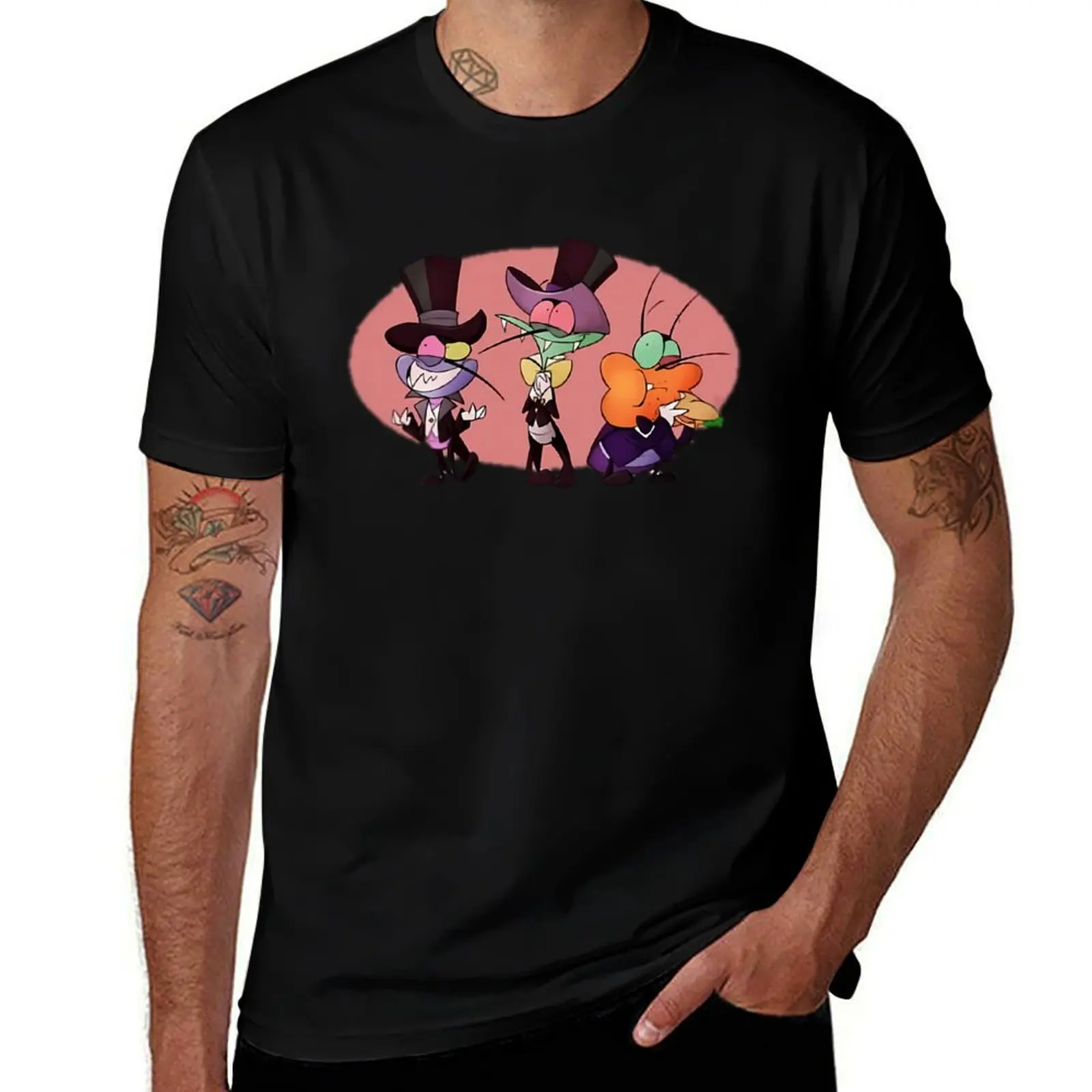 Oggy And The Cockroaches T-Shirt Utility Work Short Sleeve Top T-Shirt