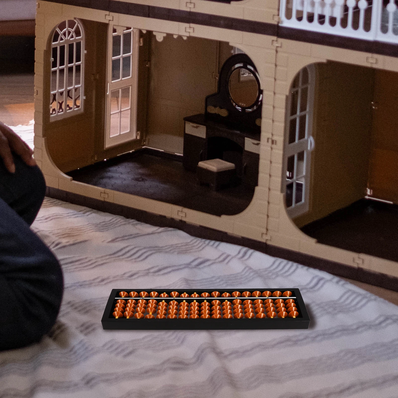 1 PC Pearl Heart Abacus 1723 ลูกปัดเลขคณิตของเล่นสําหรับเด็กคณิตศาสตร์พลาสติกขนาดเล็กการคํานวณกรอบจีนสไตล์วินเทจ