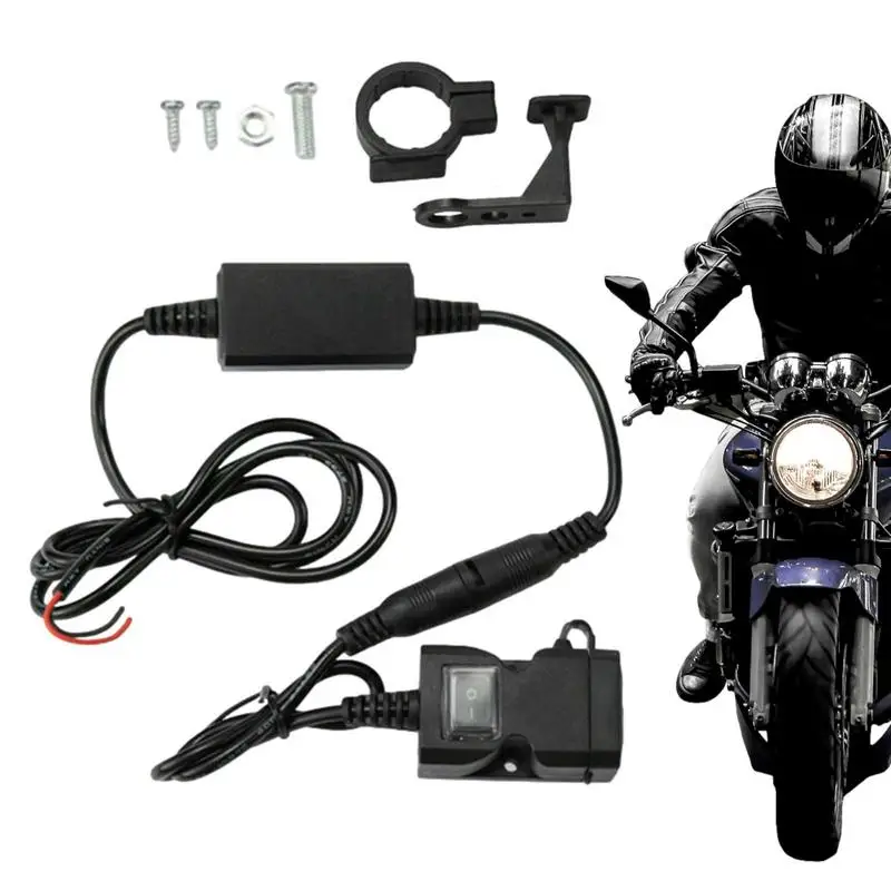 Motobike USB Phone Charger Cell Phone Charger Motorcycle USB Charging Port Protective Motorcycle Dual USB Charger For Mobile