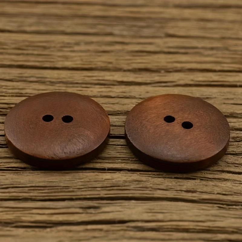 10/20/30pcs Vintage Wooden Buttons For Coats Windbreakers Cardigans Double-Sided Cashmere Finish Assorted Sizes 15/18/20/23/25Mm