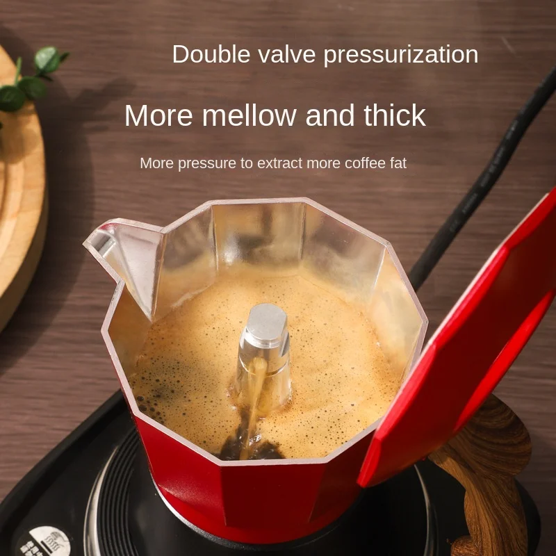 Double Valve Moka Pot Retro Outdoor Coffee Maker Espresso Machine for Home Use Small Moka Pot