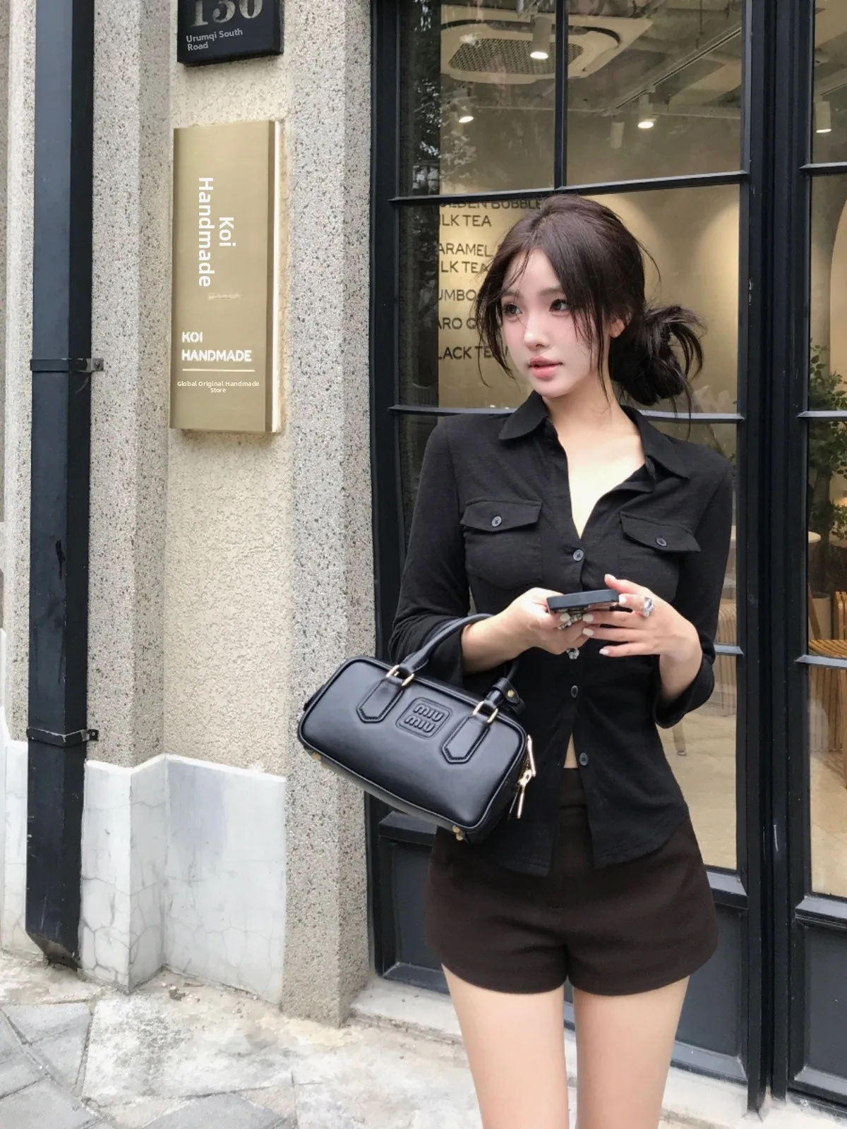 Ele Pure Desire Sexy lungo Sve irt Donna All'inizio della primavera Cravatta in vita sottile Colletto con cintura Top cardigan aperto bianco