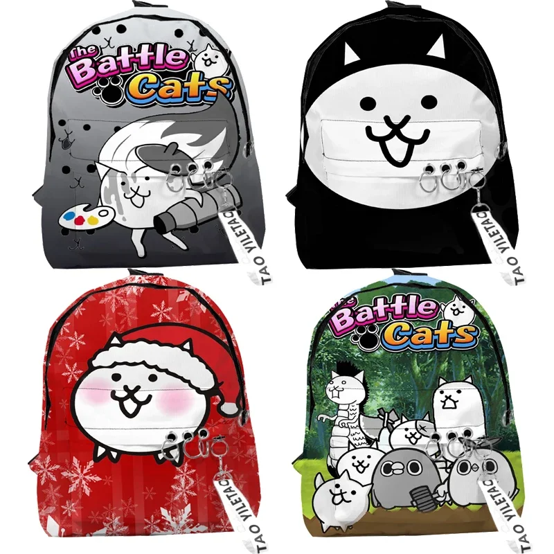Mochilas de gatos de batalla para niños, mochilas escolares de dibujos animados de Anime para estudiantes, mochilas para niños pequeños, mochilas para niños y niñas