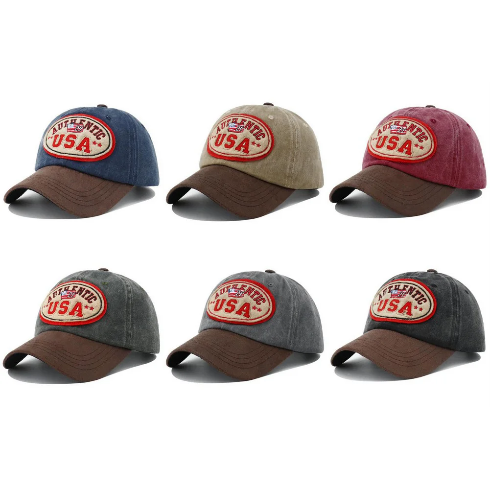 New USA Letter Embroidery Baseball Cap Breathable Cotton Snapback Peaked Caps Outdoor Sun Visor Hats for Women Men Sunshade