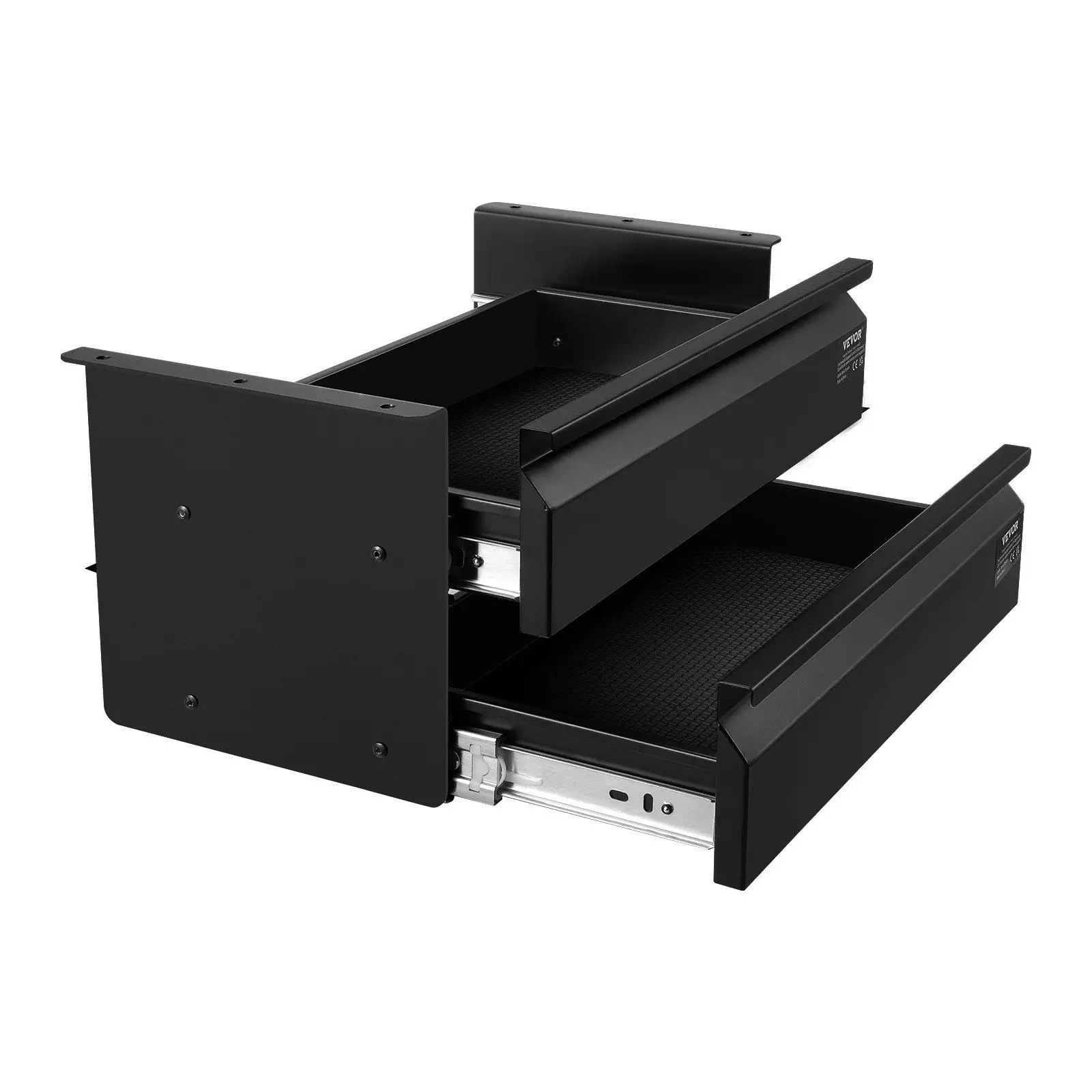 Low Profile 16in 2-Drawer Undermount Unit with Full Extension Tracks and Cable Management for Office Efficiency
