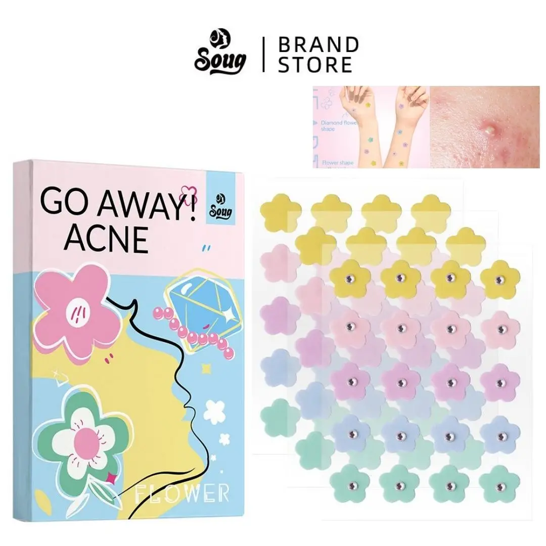Flower-shaped Acne Patch, Hydrocolloid Pimple Patches, Pimple Cover, Absorb Pus Overnight Fast Healing For All Skin Types