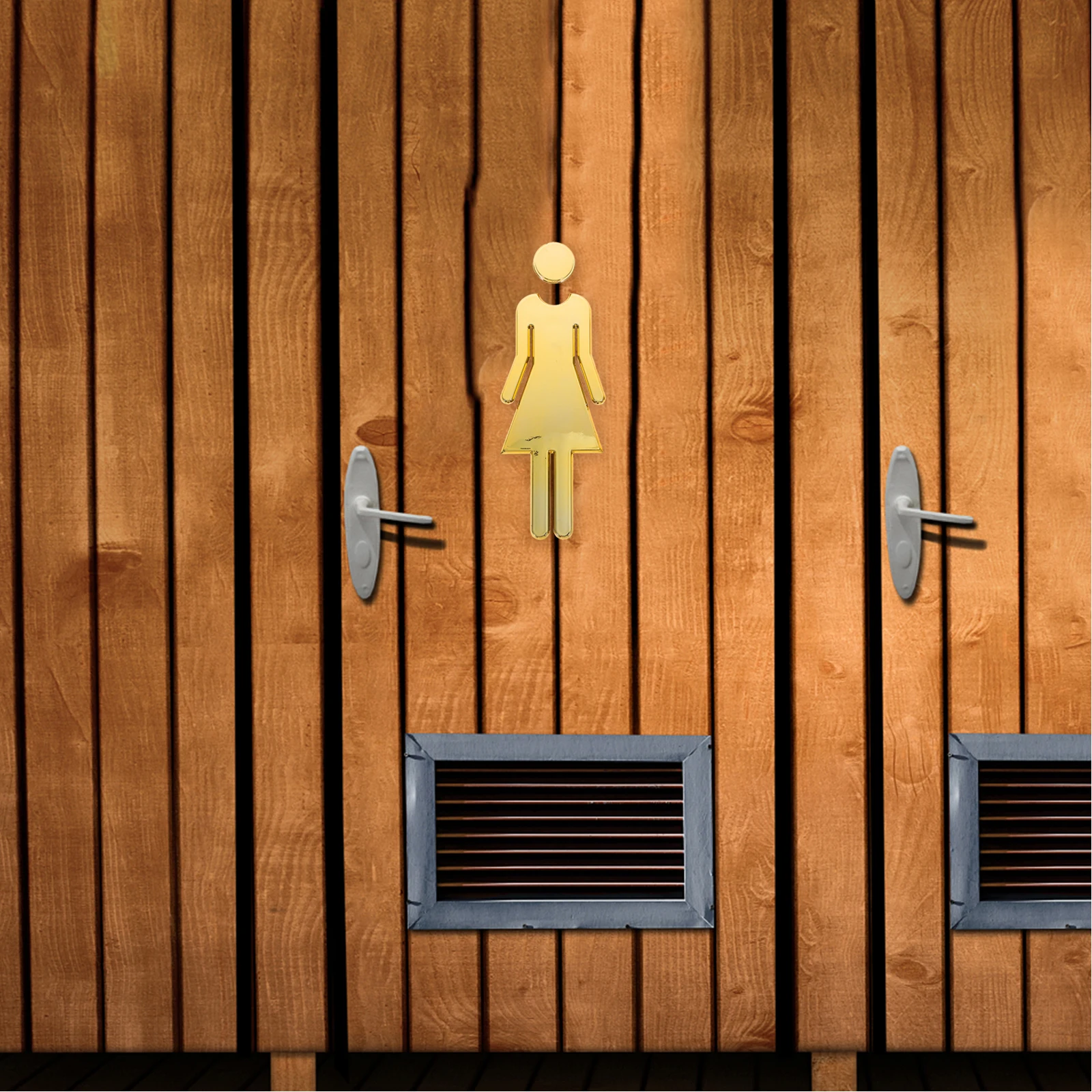 

Stainless Steel Restroom Signs 12Cm Unisex Bathroom Metal Toilet Signage Modern Decor For Office