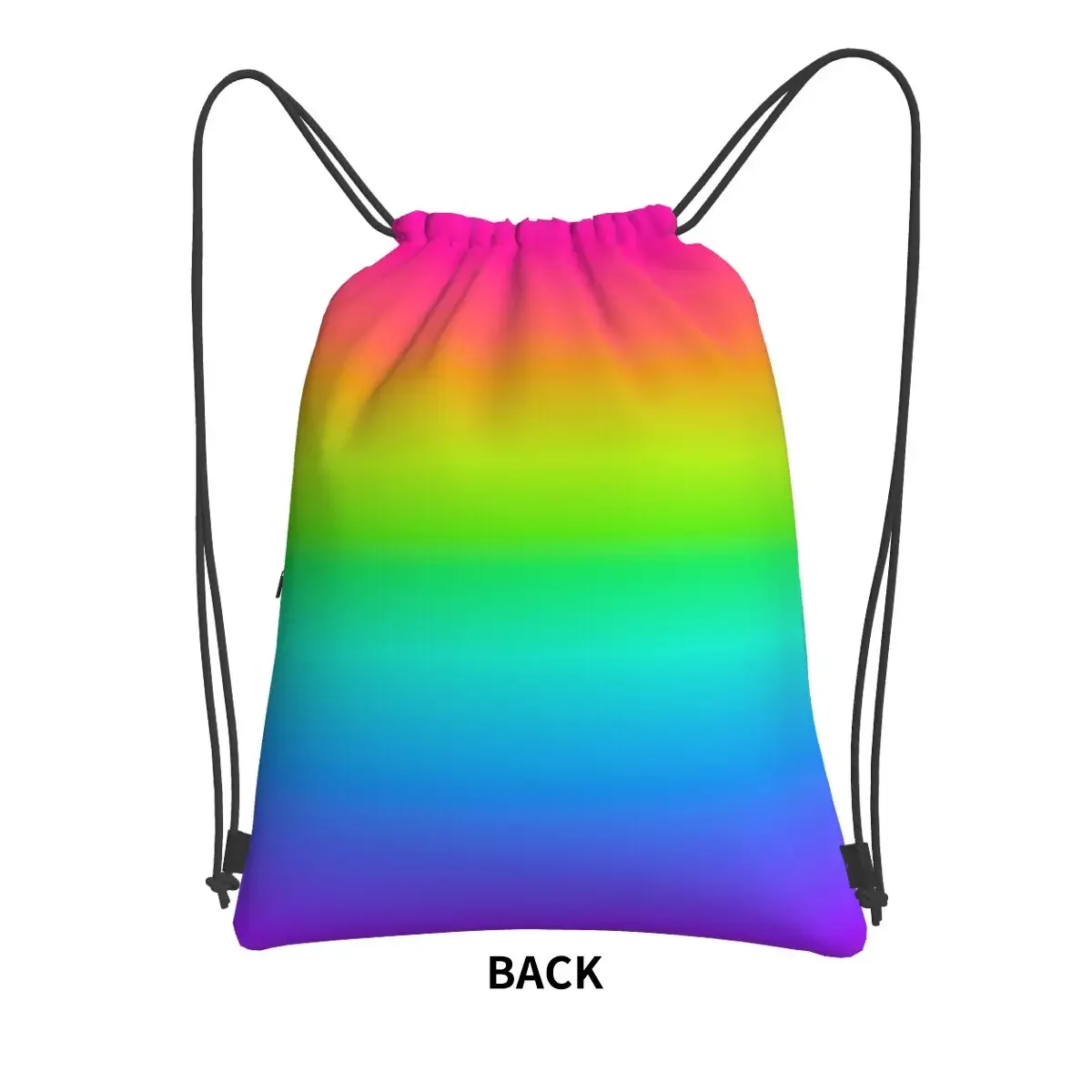 Neon Regenboog Ombre Draagbare Rugzakken Trekkoord Tas Mode Trekkoord Bundel Zak Sundries Tassen Voor Reizen Sport Man Vrouw