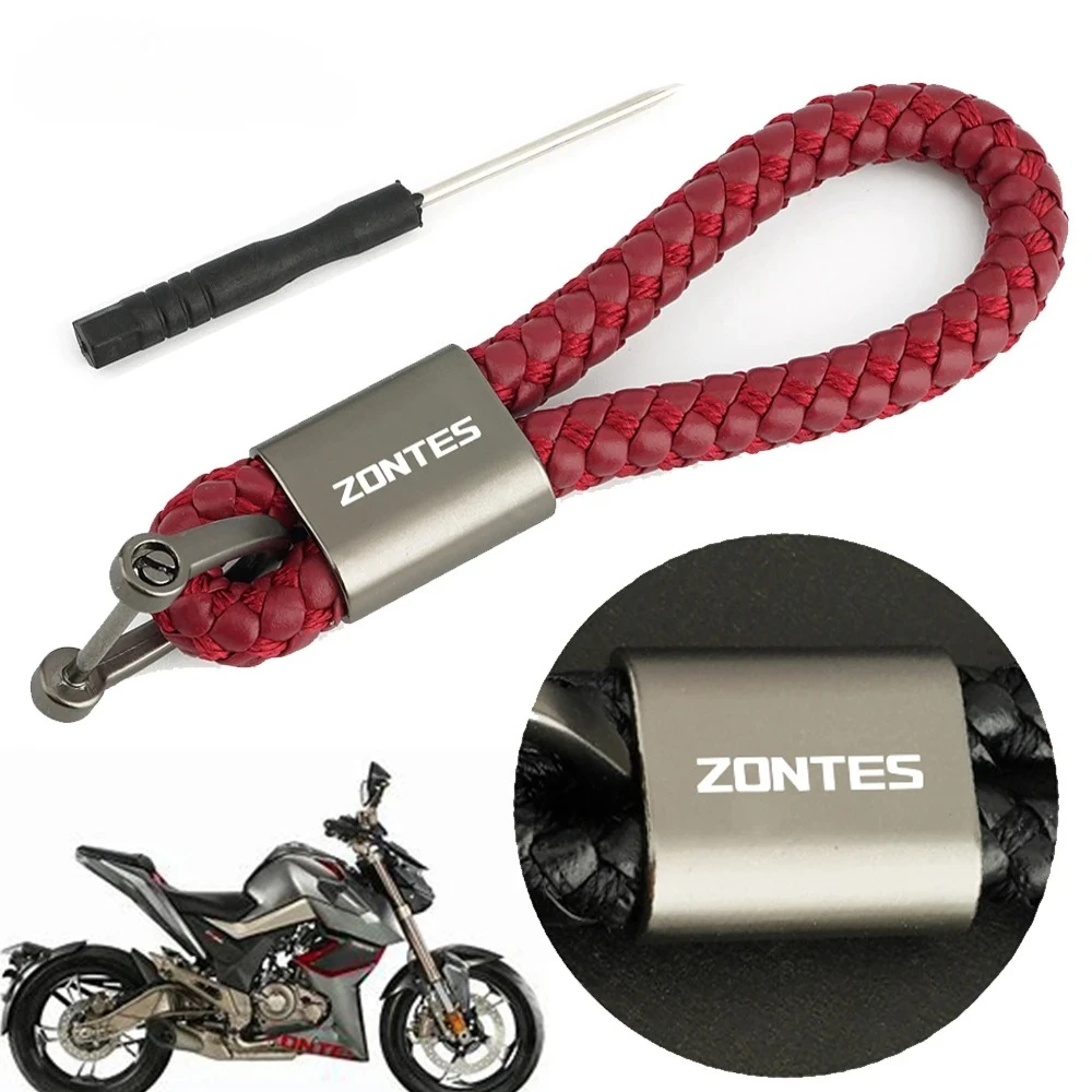 Untuk Zontes G1 125 ZT125 G1 ZT125U ZT 125 U ZT 310R 310X ZT310R Gantungan Kunci Tali Kepang Sepeda Motor Gantungan Kunci Logam dengan Logo Zontes