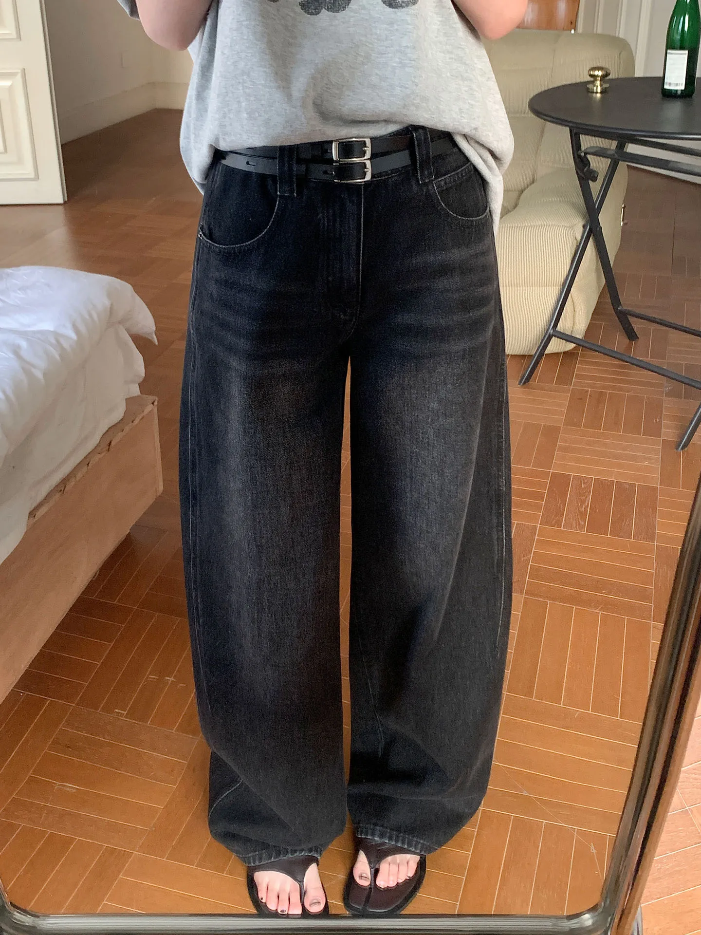 

Женские джинсы TWINS в стиле ретро, прямые, свободные, широкие, в пол, из хлопка, с застежкой-молнией на талии