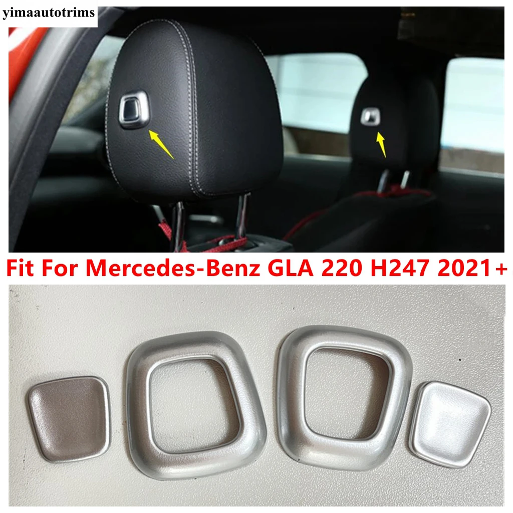 

Seat Headrest Button Sequins Cover Trim For Mercedes-Benz GLA 220 H247 2021 - 2024 ABS Carbon Fiber / Matte Interior Accessories