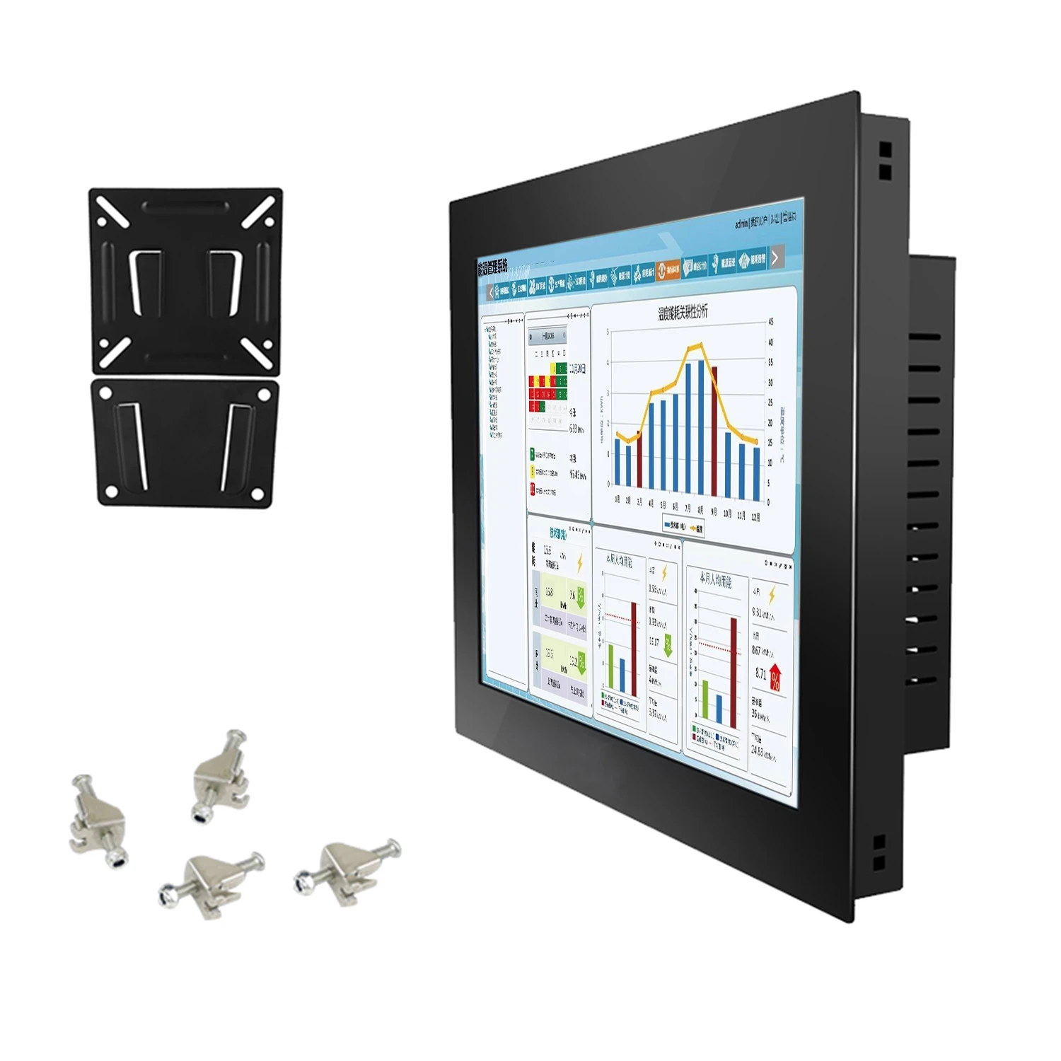 14 15.6 17.3 inch industrial computer touch all in one pc with resistive touch screen panel pc built-in wifi win10 pro 1366x768