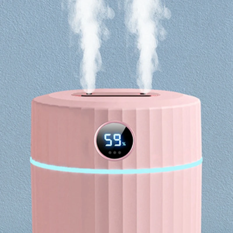 Humidificateur d'air à double buse avec écran LCD, diffuseur d'huiles essentielles et d'arômes, humidificateurs à ultrasons, 2L