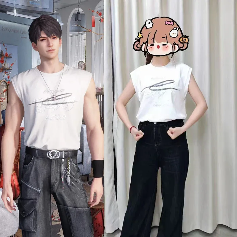 

LQGame Love and Deepspace Caleb Cosplay Adult Men Uniform Costume Vest Casual Sportswear Halloween Outfits