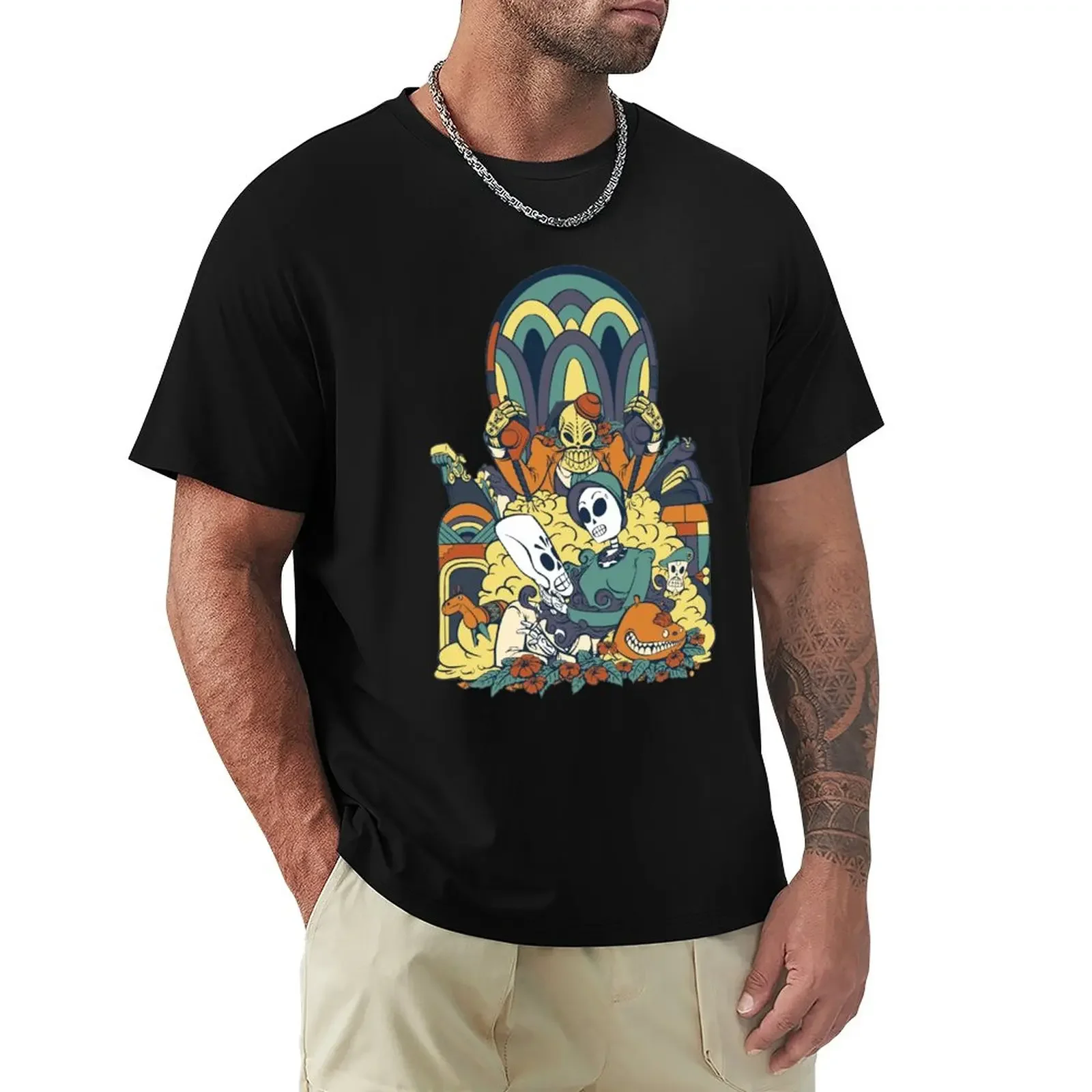 

Grim Fandango Vintage Videogame Artwork T-Shirt anime figures funny gifts animal prinfor boys T-shirt men
