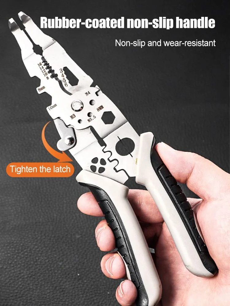 Crimper Cable Cutter Adjustable Automatic Wire Stripper Multifunctional Stripping Crimping Pliers Terminal Hand Tool