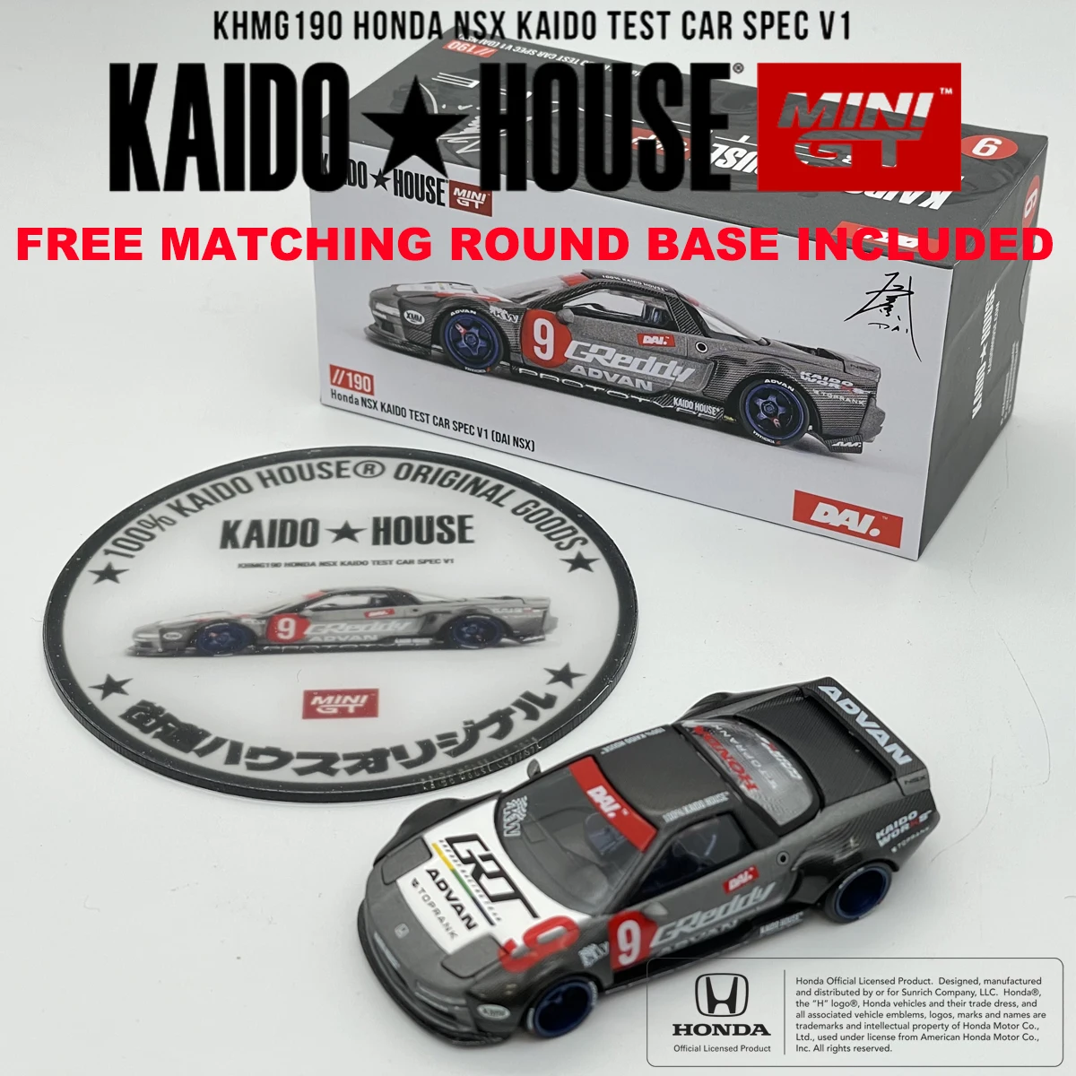 In Stock Kaido House x Mini Gt 1:64 NSX (NA1) Kaido WORKS V1 V2 KHMG190 KHMG137 KHMG173 KHMG148 Openable Hood Diecast Car Model