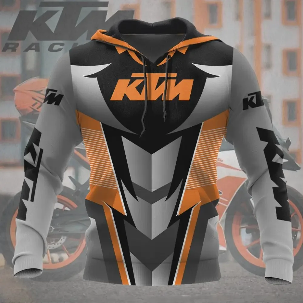 2026 الرجال مقنعين ملابس رياضية بدلة سباق دراجة نارية دعوى الطريق الدراجات سترة KTM شعار زائد الصوف الرجال الدافئة هوديي
