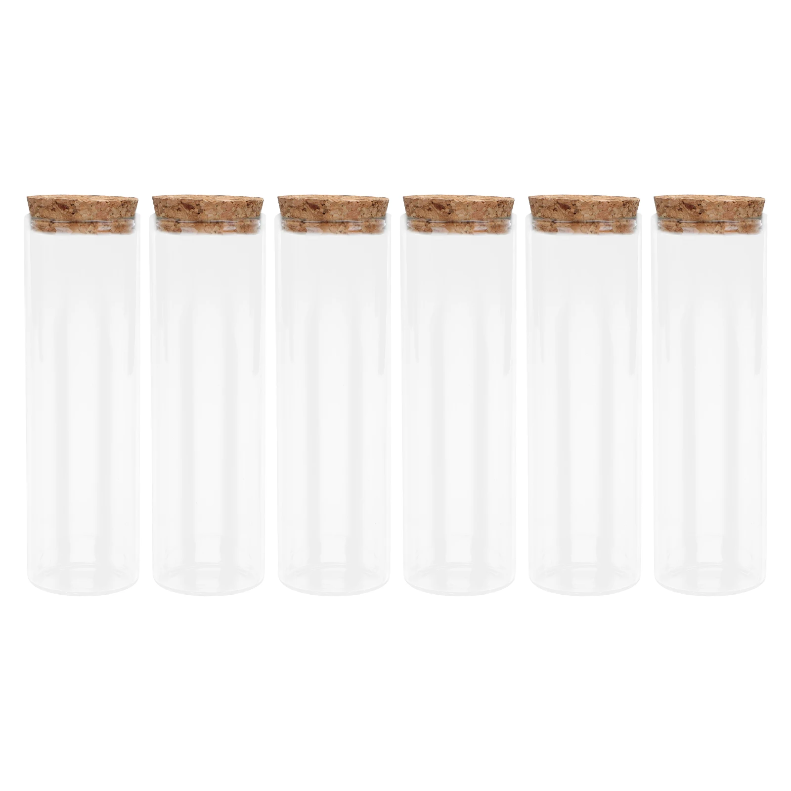 

6pcs Glass Bottles Mini Test Tubes Cork Stoppers Travel Jars Wooden Closures Tea Containers Snacks Storage Transparent Bottle