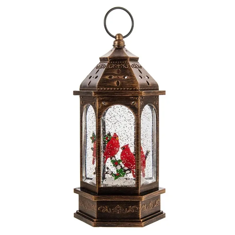 

Новинка 2025, рождественский портативный хрустальный фонарь, старик, снеговик, светящаяся масляная лампа, украшение для праздничных фонарей, украшения для вечеринок