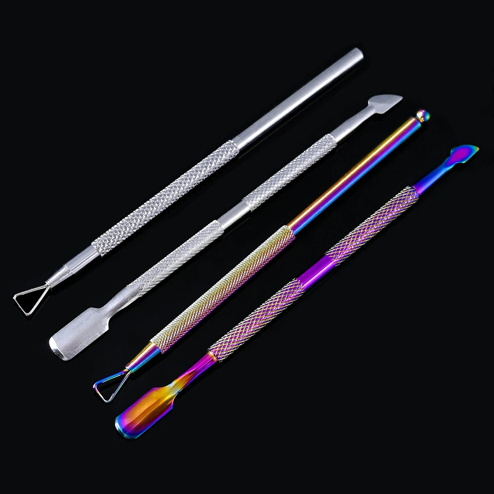 1pc Hook Type Cuticle Pusher Nail Polish Remover Gel Nail Polish Peeler Scraper Stainless Steel Clean Manicure Tool for Nail Art