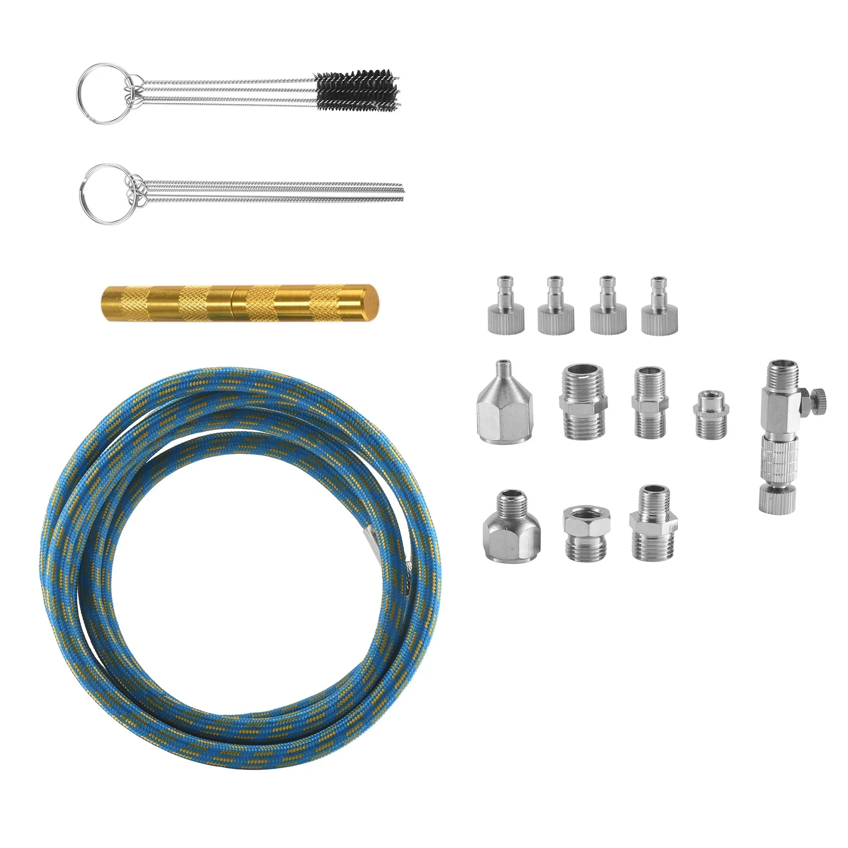 Conjunto de adaptador de aerógrafo de 16 peças, adaptador de aerógrafo, conector de liberação rápida, ferramenta de limpeza de spray de aerógrafo para compressor de ar